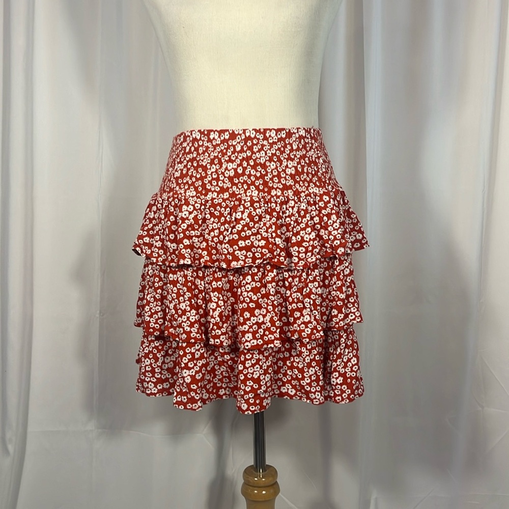 Kori American tiered ruffled skirt